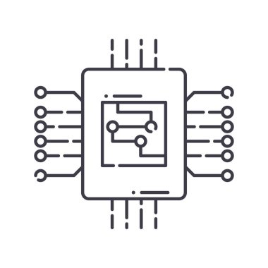 Büyük veri simgesi, doğrusal izole edilmiş illüstrasyon, ince çizgi vektörü, web tasarım işareti, düzenlenebilir beyaz arkaplan üzerinde çizgi konsept sembolü.