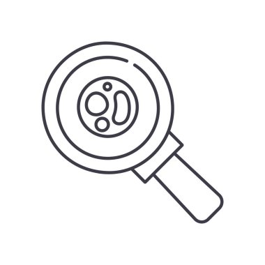 Kan analiz raporu simgesi, doğrusal izole edilmiş illüstrasyon, ince çizgi vektörü, web tasarım işareti, düzenlenebilir beyaz arkaplan üzerinde çizgi konsept sembolü.