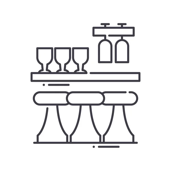 Ikona picia bar, liniowa pojedyncza ilustracja, wektor cienkiej linii, znak projektowy sieci web, symbol koncepcyjny zarys z edytowalnym pociągnięciem na białym tle. — Wektor stockowy