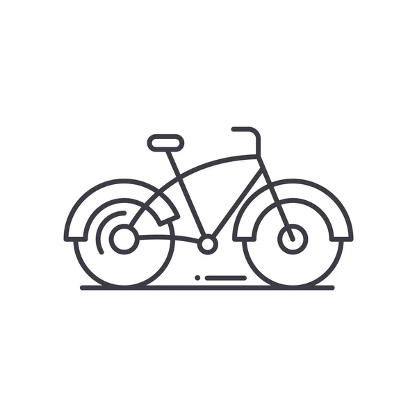 Bisiklet konsepti simgesi, doğrusal izole edilmiş illüstrasyon, ince çizgi vektörü, web tasarım işareti, düzenlenebilir konsept sembolü beyaz arkaplan üzerinde. — Stok Vektör
