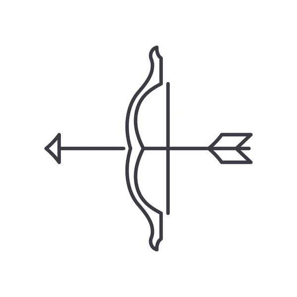 Icône d'arc, illustration linéaire isolée, vecteur de ligne mince, signe de conception Web, symbole de concept de contour avec trait modifiable sur fond blanc. — Image vectorielle