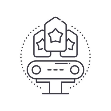 Marka yönetim planı simgesi, doğrusal izole edilmiş illüstrasyon, ince çizgi vektörü, web tasarım işareti, düzenlenebilir beyaz arkaplan üzerinde çizgi konsept sembolü.