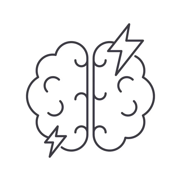 Brainstrom εικονίδιο, γραμμική απομονωμένη εικόνα, λεπτή γραμμή διάνυσμα, web design σημάδι, περίγραμμα έννοια σύμβολο με επεξεργάσιμο εγκεφαλικό επεισόδιο σε λευκό φόντο. — Διανυσματικό Αρχείο