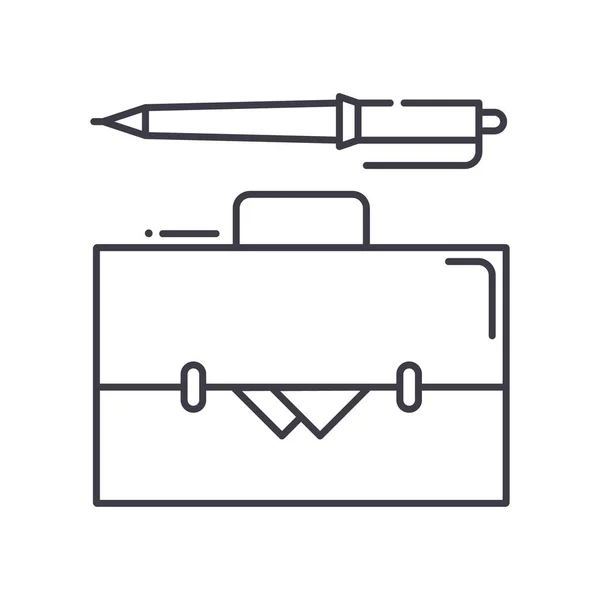Business-Case-Symbol, linear isolierte Illustration, dünner Linienvektor, Webdesign-Zeichen, Umrisskonzept-Symbol mit editierbarem Strich auf weißem Hintergrund. — Stockvektor