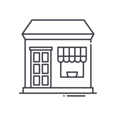 Kafe simgesi, doğrusal izole edilmiş illüstrasyon, ince çizgi vektörü, web tasarım işareti, düzenlenebilir çizgi konsept sembolü beyaz arkaplan üzerinde.