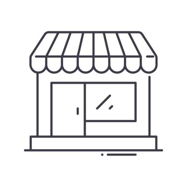 Kafe simgesi, doğrusal izole edilmiş illüstrasyon, ince çizgi vektörü, web tasarım işareti, düzenlenebilir beyaz arkaplan üzerinde çizgi konsept sembolü.