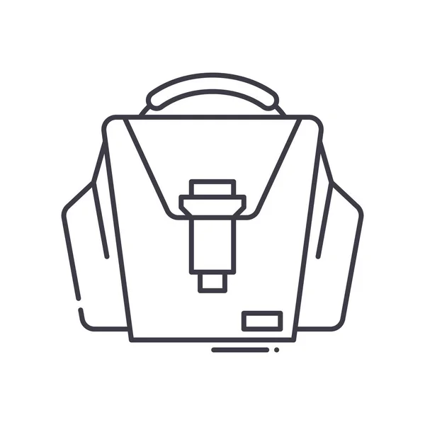 Icono de bolsa de cámara, ilustración lineal aislada, vector de línea delgada, signo de diseño web, símbolo de concepto de contorno con trazo editable sobre fondo blanco. — Archivo Imágenes Vectoriales