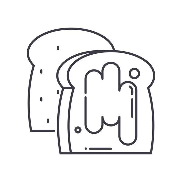 Butter kaka ikon, linjär isolerad illustration, tunn linje vektor, webbdesign tecken, skiss koncept symbol med redigerbar stroke på vit bakgrund. — Stock vektor