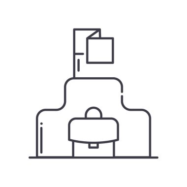 İş başarısı simgesi, doğrusal izole edilmiş illüstrasyon, ince çizgi vektörü, web tasarım işareti, düzenlenebilir çizgi konsept sembolü beyaz arkaplan üzerinde.
