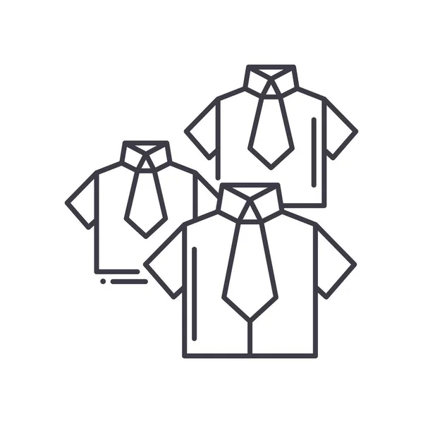 Chemises d'affaires icône, illustration linéaire isolée, vecteur de ligne mince, signe de conception Web, symbole de concept de contour avec trait modifiable sur fond blanc. — Image vectorielle