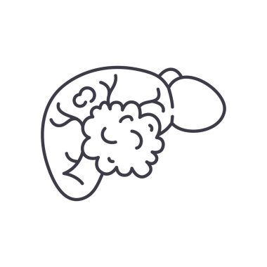 Carcioma simgesi, doğrusal izole edilmiş illüstrasyon, ince çizgi vektörü, web tasarım işareti, düzenlenebilir beyaz arkaplan üzerinde çizgi konsept sembolü.