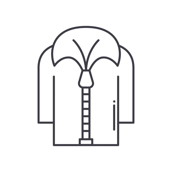 Icône de cardigan, illustration linéaire isolée, vecteur de ligne mince, panneau de conception Web, symbole de concept de contour avec trait modifiable sur fond blanc. — Image vectorielle