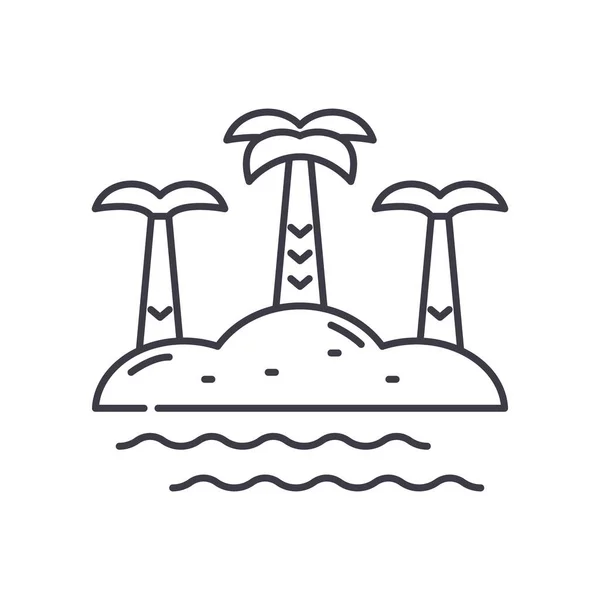 Иконка Карибского острова, линейная изолированная иллюстрация, тонкий вектор линии, знак веб-дизайна, концепт-символ с редактируемым штрихом на белом фоне. — стоковый вектор