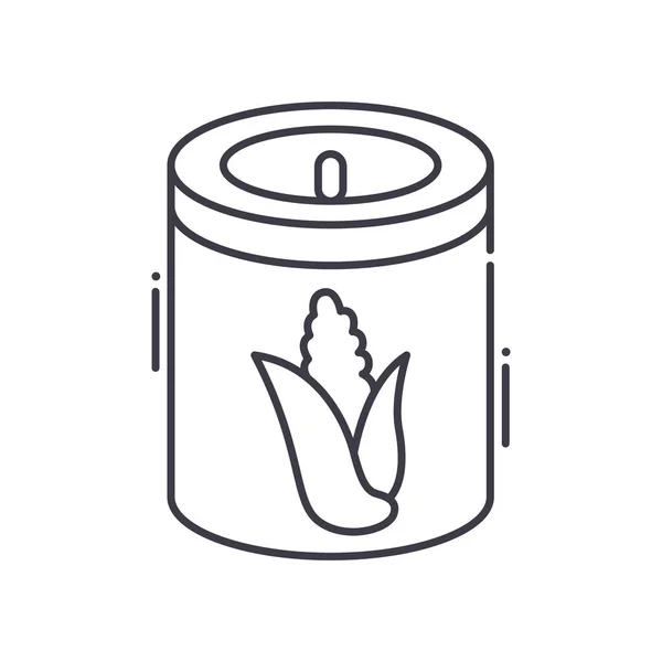 Canned food icon, linear isolated illustration, thin line vector, web design sign, outline concept symbol with editable stroke on white background. — Stock Illustration Canned food icon, linear isolated illustration, thin line vector, web design sign, outline concept symbol with editable stroke on white background. Stock Vector