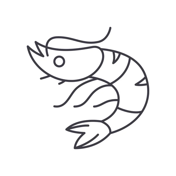 Shrimp-Symbol, linear isolierte Illustration, dünner Linienvektor, Webdesign-Zeichen, Konturenkonzept-Symbol mit editierbarem Strich auf weißem Hintergrund. — Stockvektor