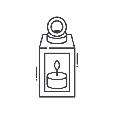 Gemi lambası simgesi, doğrusal izole edilmiş illüstrasyon, ince çizgi vektörü, web tasarım işareti, düzenlenebilir çizgi konsept sembolü beyaz arkaplan üzerinde.