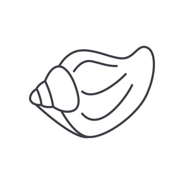 Kabuk simgesi, doğrusal izole edilmiş illüstrasyon, ince çizgi vektörü, web tasarım işareti, düzenlenebilir çizgi konsept sembolü beyaz arkaplan üzerinde.