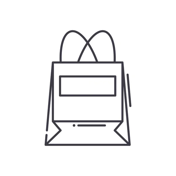 Ikona torby na zakupy, odizolowana ilustracja liniowa, wektor cienkiej linii, znak projektu strony internetowej, symbol koncepcji zarysu z edytowalnym pociągnięciem na białym tle. — Wektor stockowy