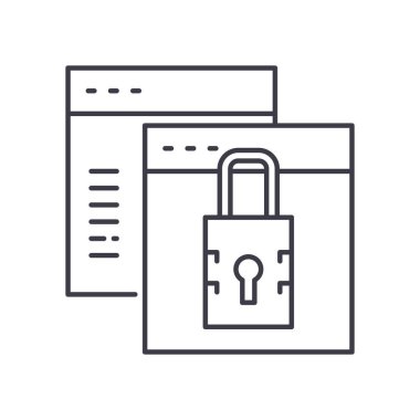 Gizlilik simgesi, doğrusal izole edilmiş illüstrasyon, ince çizgi vektörü, web tasarım işareti, düzenlenebilir beyaz arkaplan üzerinde çizgi konsept sembolü.