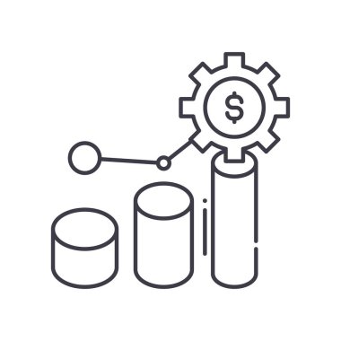 PPC reklam simgesi, doğrusal izole edilmiş illüstrasyon, ince çizgi vektörü, web tasarım işareti, düzenlenebilir konsept sembolü beyaz arkaplan üzerinde.