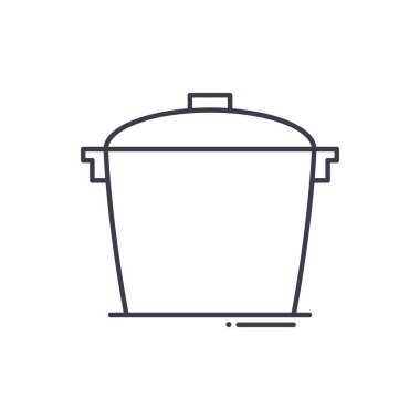 Ot konsepti simgesi, doğrusal izole illüstrasyon, ince çizgi vektörü, web tasarım işareti, düzenlenebilir beyaz arkaplan üzerinde çizgi konsept sembolü.