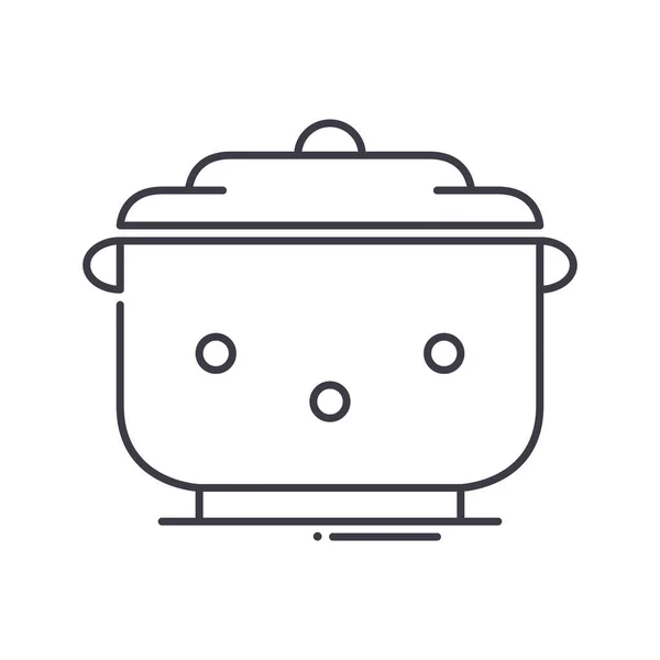 Pot icon, linear isolated illustration, thin line vector, web design sign, outline concepts with editable stroke on white background. — 스톡 벡터