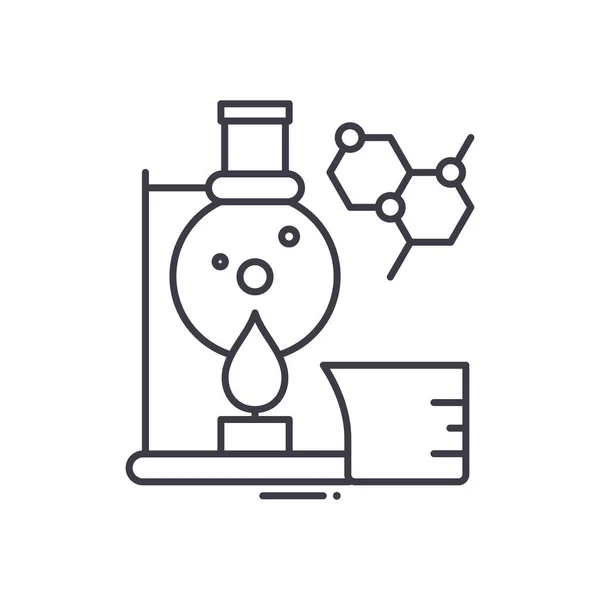 Icono de ciencia química, ilustración lineal aislada, vector de línea delgada, signo de diseño web, símbolo de concepto de contorno con trazo editable sobre fondo blanco. — Vector de stock