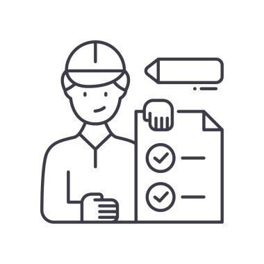 Kontrol listesi simgesi, doğrusal izole edilmiş illüstrasyon, ince çizgi vektörü, web tasarım işareti, düzenlenebilir çizgi konsept sembolü beyaz arkaplan üzerinde.