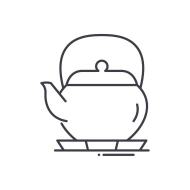 Klasik kettle simgesi, doğrusal izole edilmiş illüstrasyon, ince çizgi vektörü, web tasarım işareti, düzenlenebilir konsept sembolü beyaz arkaplan üzerinde..