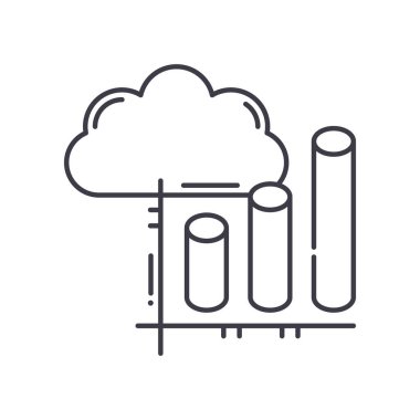 Çizelge simgesi, doğrusal izole resimleme, ince çizgi vektörü, web tasarım işareti, düzenlenebilir çizgi konsept sembolü beyaz arkaplan üzerinde.