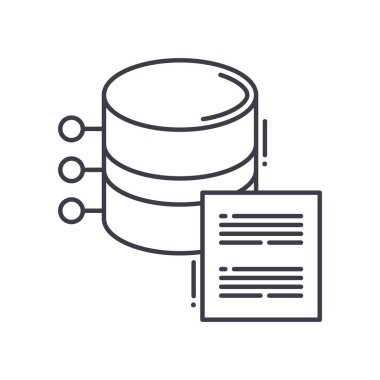 Merkezi eğilim simgesi, doğrusal izole edilmiş illüstrasyon, ince çizgi vektörü, web tasarım işareti, düzenlenebilir beyaz arkaplan üzerinde çizgi konsept sembolü.
