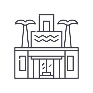 Kumarhane simgesi, doğrusal izole edilmiş illüstrasyon, ince çizgi vektörü, web tasarım işareti, düzenlenebilir beyaz arkaplan üzerinde çizgi konsept sembolü.