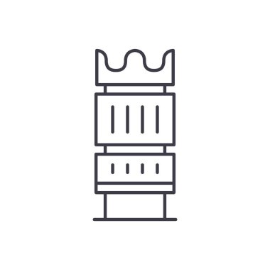 Telefoto lens simgesi, doğrusal izole edilmiş illüstrasyon, ince çizgi vektörü, web tasarım işareti, düzenlenebilir konsept sembolü beyaz arkaplan üzerinde.