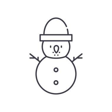 Kardan Adam simgesi, doğrusal izole edilmiş illüstrasyon, ince çizgi vektörü, web tasarım işareti, düzenlenebilir beyaz arkaplan üzerinde çizgi konsepti sembolü.