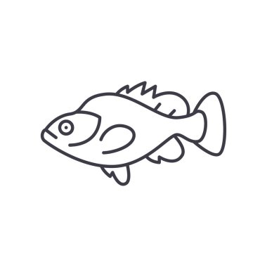 Snapper simgesi, doğrusal izole edilmiş illüstrasyon, ince çizgi vektörü, web tasarım işareti, düzenlenebilir çizgi konsept sembolü beyaz arkaplan üzerinde.