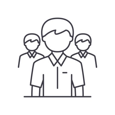 Takım lideri simgesi, doğrusal izole edilmiş illüstrasyon, ince çizgi vektörü, web tasarım işareti, düzenlenebilir konsept sembolü beyaz arkaplan üzerinde.