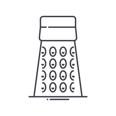 Mutfak kutusu rendeleyici simgesi, doğrusal izole resimleme, ince çizgi vektörü, web tasarım işareti, düzenlenebilir konsept sembolü beyaz arkaplan üzerinde.