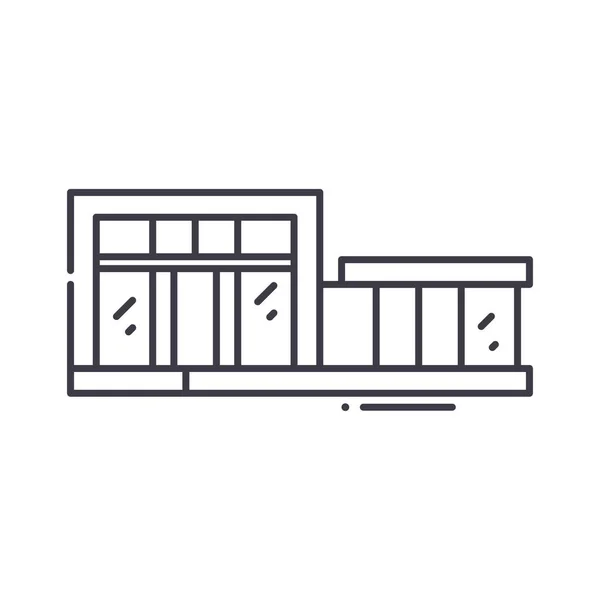 Kleines Shop-Symbol, linear isolierte Illustration, dünner Linienvektor, Webdesign-Schild, Umrisskonzept-Symbol mit editierbarem Strich auf weißem Hintergrund. — Stockvektor