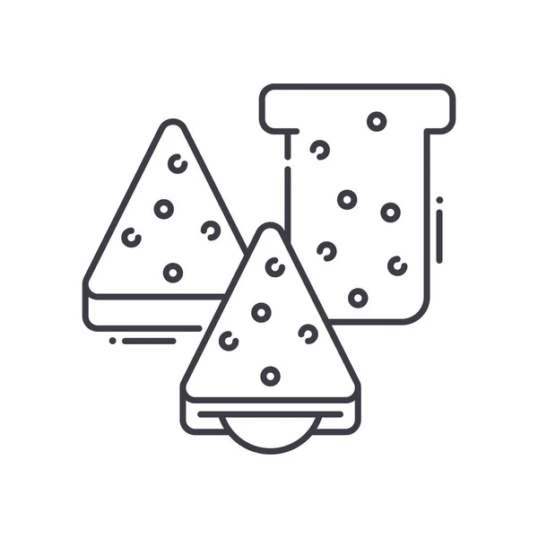 Ikona Sadwich, odizolowana ilustracja liniowa, wektor cienkiej linii, znak projektowy strony internetowej, symbol koncepcyjny zarysu z edytowalnym pociągnięciem na białym tle. — Wektor stockowy