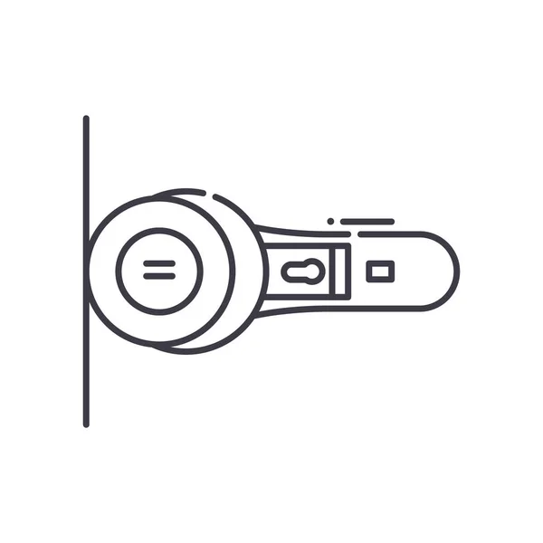 Rotationsschneidsymbol, linear isolierte Illustration, dünner Linienvektor, Webdesign-Zeichen, Umrisskonzept-Symbol mit editierbarem Strich auf weißem Hintergrund. — Stockvektor