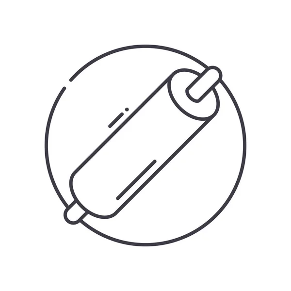 Icône à rouleau, illustration linéaire isolée, vecteur de ligne mince, signe de conception Web, symbole de concept de contour avec trait modifiable sur fond blanc. — Image vectorielle