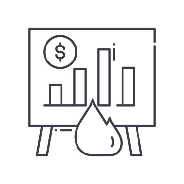 Risk analizi konsepti simgesi, doğrusal izole çizim, ince çizgi vektörü, web tasarım işareti, düzenlenebilir konsept sembolü beyaz arkaplan üzerinde.