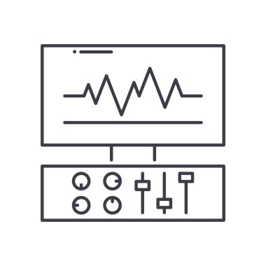Kayıt simgesi, doğrusal izole resimleme, ince çizgi vektörü, web tasarım işareti, düzenlenebilir çizgi konsept sembolü beyaz arkaplan üzerinde.