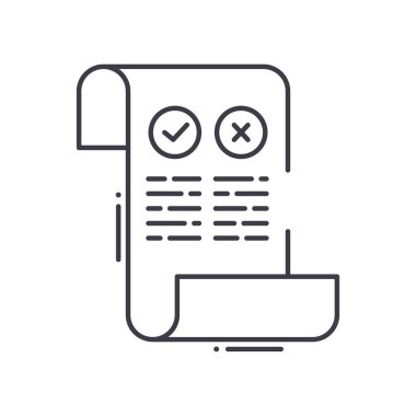 Artıları ve eksileri simgesi, doğrusal izole edilmiş illüstrasyon, ince çizgi vektörü, web tasarım işareti, düzenlenebilir konsept sembolü beyaz arkaplan üzerinde.