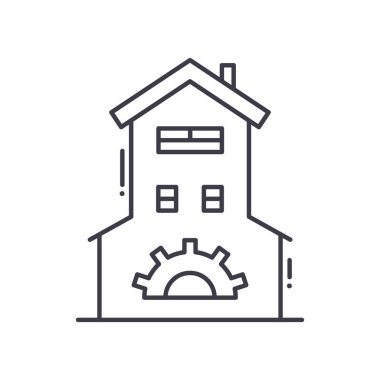 Özellik yönetimi simgesi, doğrusal izole edilmiş illüstrasyon, ince çizgi vektörü, web tasarım işareti, düzenlenebilir çizgi konsept sembolü beyaz arkaplan üzerinde.