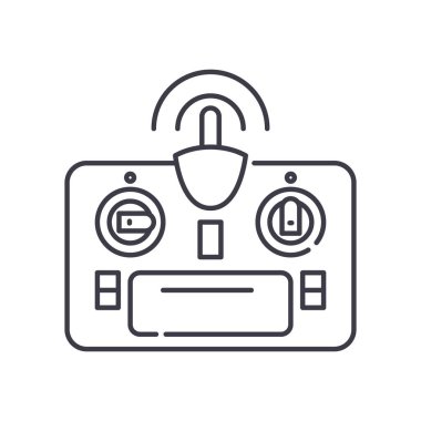 Joystick kontrol simgesi, doğrusal izole edilmiş illüstrasyon, ince çizgi vektörü, web tasarım işareti, düzenlenebilir çizgi konsept sembolü beyaz arkaplan üzerinde.