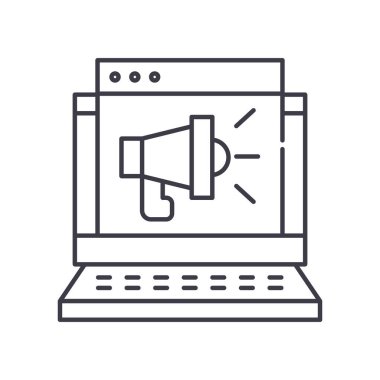 Alan simgesini, doğrusal izole edilmiş illüstrasyonu, ince çizgi vektörünü, web tasarım işaretini, düzenlenebilir çizgi konsept sembolünü beyaz arkaplan üzerinde tanıt.