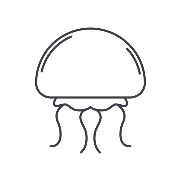Icona medusa, illustrazione lineare isolata, vettore linea sottile, segno web design, simbolo del concetto di contorno con tratto modificabile su sfondo bianco. — Vettoriale Stock