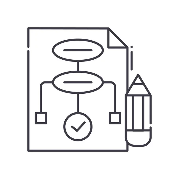 Project plan icoon, lineaire geïsoleerde illustratie, dunne lijn vector, web design teken, schets concept symbool met bewerkbare slag op witte achtergrond. — Stockvector