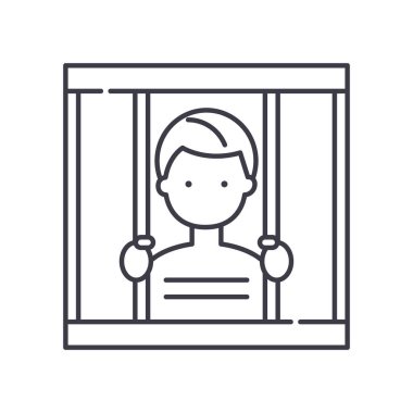 Hapis simgesi, doğrusal izole edilmiş illüstrasyon, ince çizgi vektörü, web tasarım işareti, düzenlenebilir beyaz arkaplan üzerinde çizgi konsept sembolü.